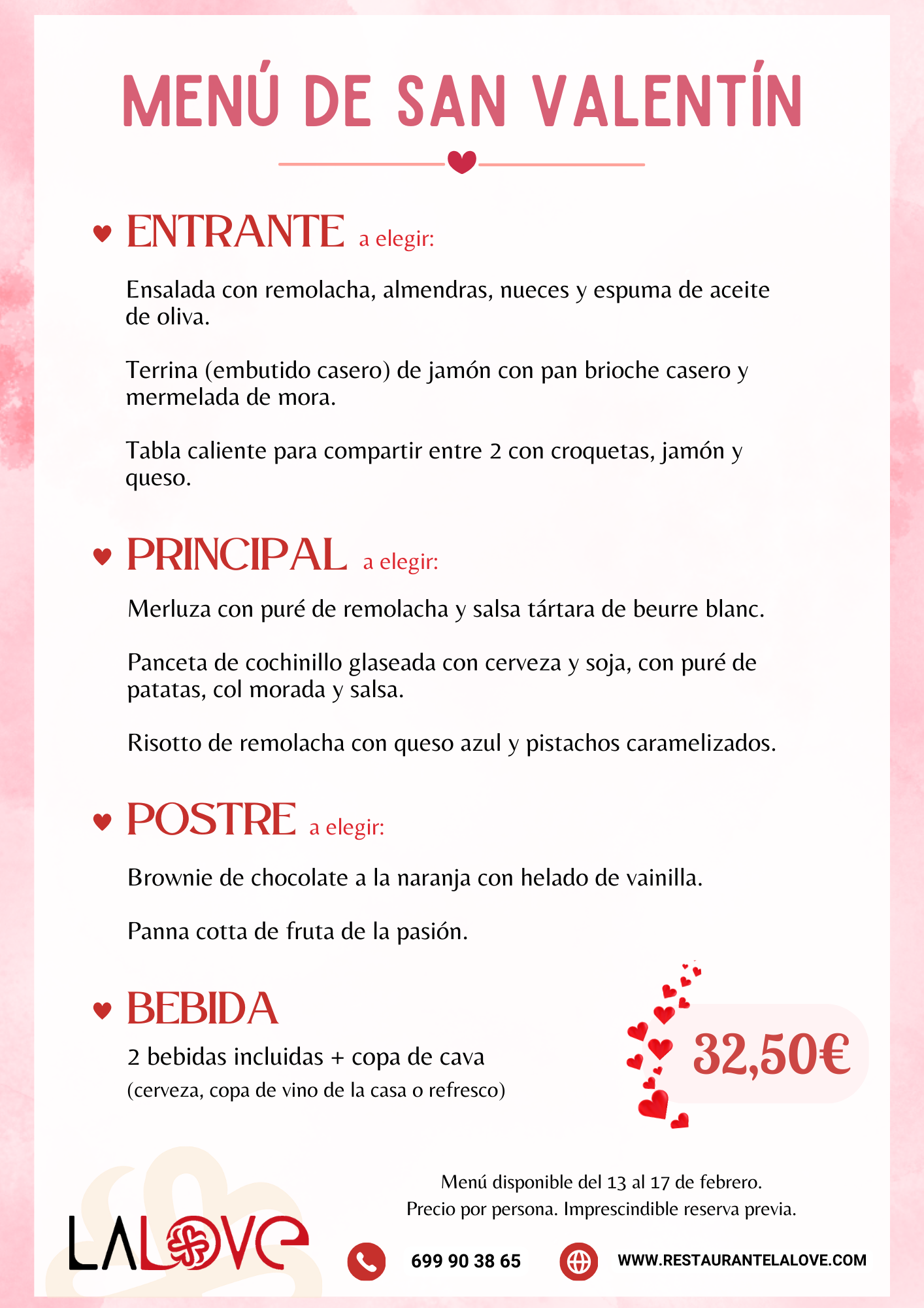 Menú San Valentín en Granada | Restaurante LaLove